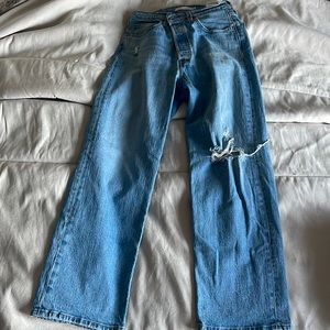 Levi’s straight rib cage jeans